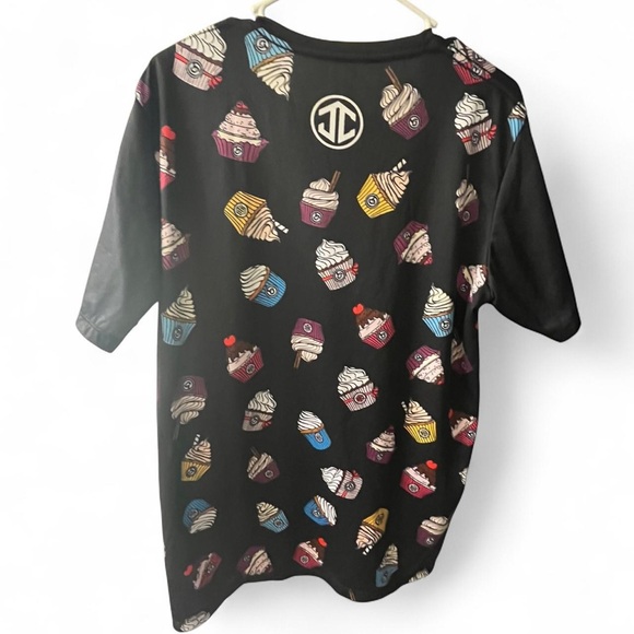 Birdies Black Tee with Colorful Cupcake Pattern - Picture 4 of 4